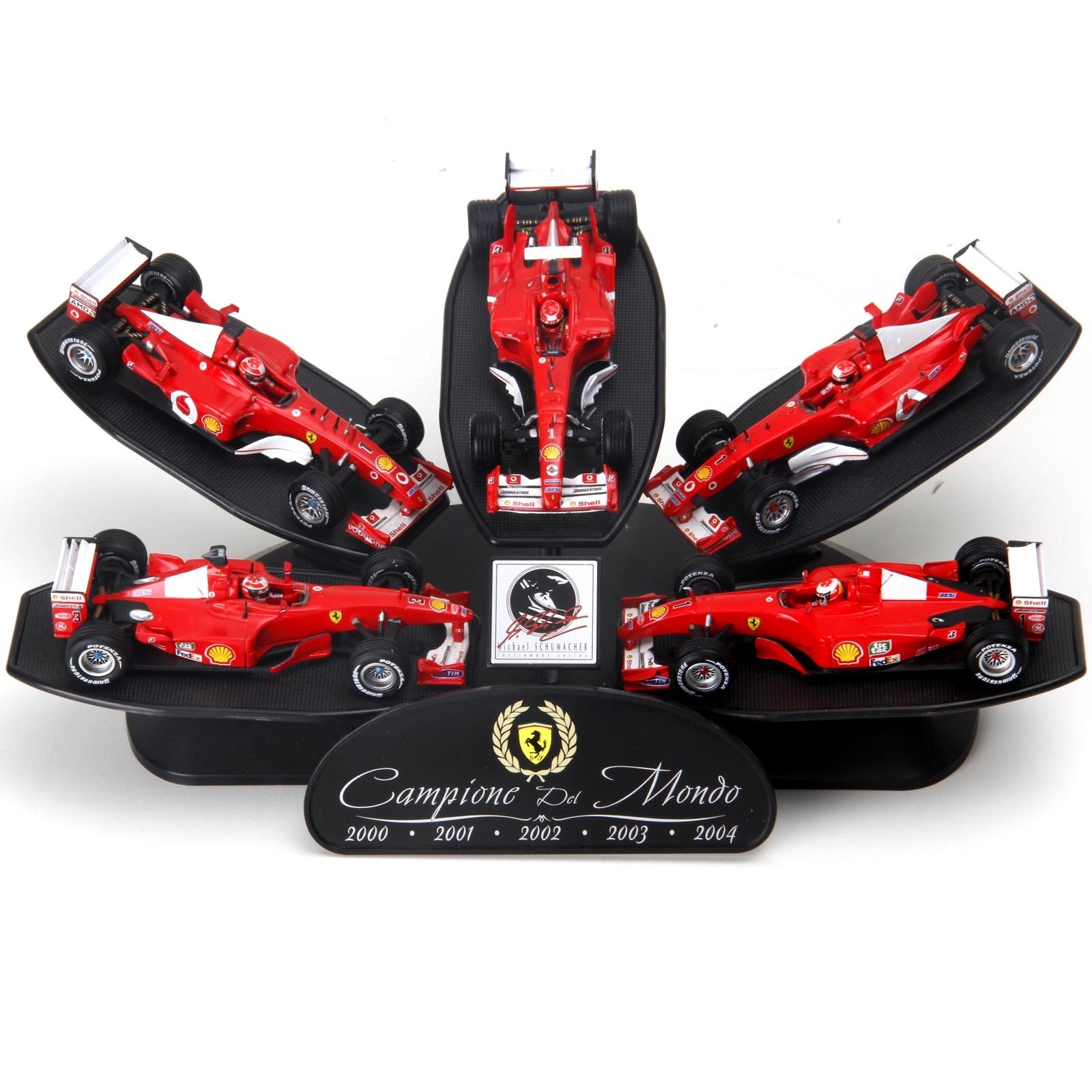 Pack 5 Hot Wheels - 1:43 - Coleção Ferrari Michael Schumacher